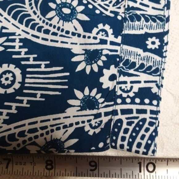 Denim 24/7 Tunic Blue Flower Motif Top Plus size 24W - Picture 9 of 12